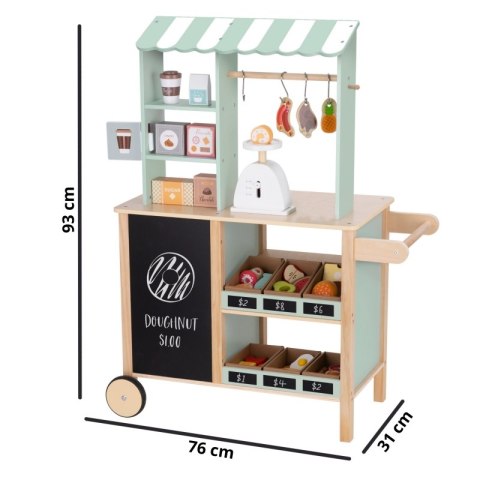 WOOPIE GREEN Sklepik Duży Wielofunkcyjny Drewniany Stragan Food Truck 73 el WOOPIE GREEN Sklepik Duży Wielofunkcyjny Drewniany Stragan Food Truck 73 el