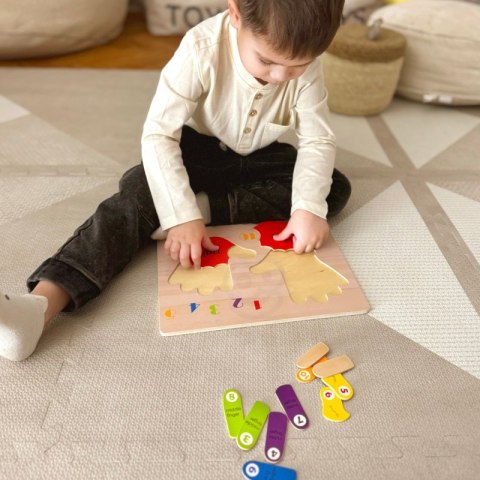 TOOKY TOY Edukacyjna Drewniana Układanka Rączki Nauka Liczenia i Kolorów TOOKY TOY Edukacyjna Drewniana Układanka Rączki Nauka Liczenia i Kolorów