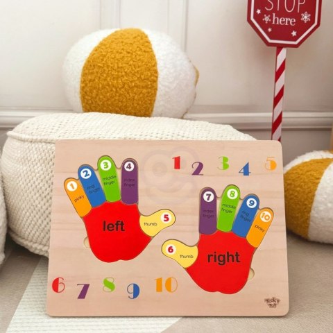 TOOKY TOY Edukacyjna Drewniana Układanka Rączki Nauka Liczenia i Kolorów TOOKY TOY Edukacyjna Drewniana Układanka Rączki Nauka Liczenia i Kolorów