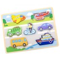 VIGA Drewniane Puzzle Układanka Montessori 2w1 Figurki Pojazdy VIGA Drewniane Puzzle Układanka Montessori 2w1 Figurki Pojazdy