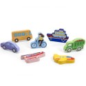 VIGA Drewniane Puzzle Układanka Montessori 2w1 Figurki Pojazdy VIGA Drewniane Puzzle Układanka Montessori 2w1 Figurki Pojazdy