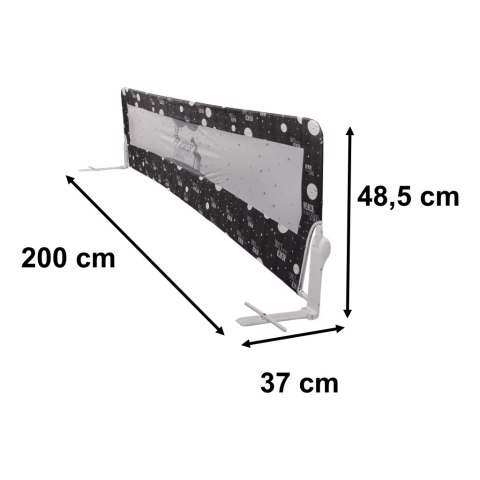 Barierka osłona ochronna do łóżka otwierana 200 cm czarna Barierka osłona ochronna do łóżka otwierana 200 cm czarna