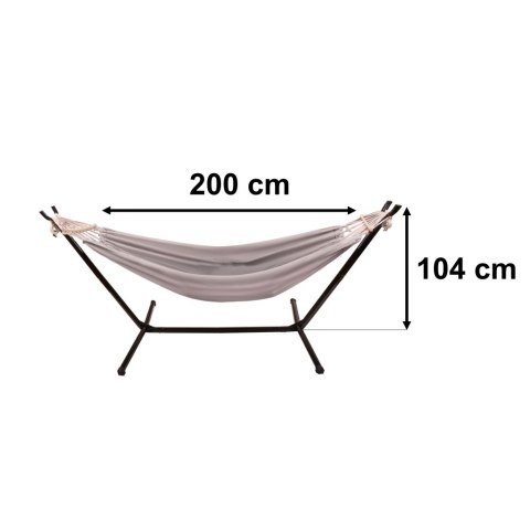 Hamak ze stelażem ogrodowy huśtawka stelaż stojak do hamaka duży mocny + pokrowiec 200cm 100kg Hamak ze stelażem ogrodowy huśtawka stelaż stojak do hamaka duży mocny + pokrowiec 200cm 100kg