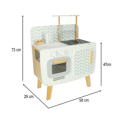 Kuchnia dla dzieci drewniana MDF LULILO RETRO akcesoria 73cm Kuchnia dla dzieci drewniana MDF LULILO RETRO akcesoria 73cm