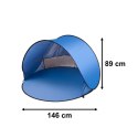 Namiot plażowy duży samorozkładający się automatyczny na plażę parawan ogrodowy XL 146x146cm + pokrowiec Namiot plażowy duży samorozkładający się automatyczny na plażę parawan ogrodowy XL 146x146cm + pokrowiec
