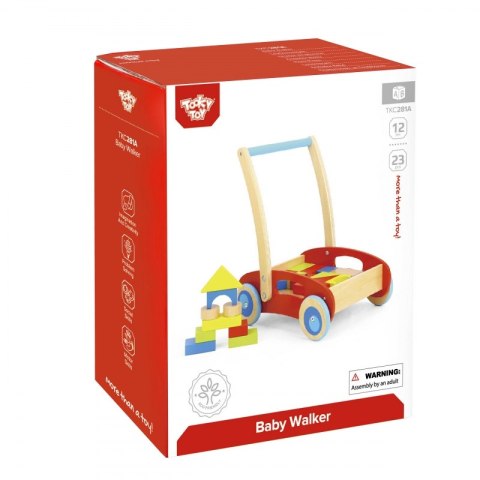 TOOKY TOY Drewniany Chodzik Pchacz dla Dzieci + Klocki 23 el. TOOKY TOY Drewniany Chodzik Pchacz dla Dzieci + Klocki 23 el.