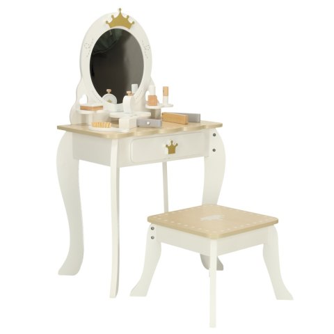 Toaletka drewniana dla dziewczynki LULILO Bella lustro taboret akcesoria Toaletka drewniana dla dziewczynki LULILO Bella lustro taboret akcesoria