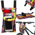 Torba na rower hulajnogę kierownicę telefon sakwa rowerowa kolorowa kratka Torba na rower hulajnogę kierownicę telefon sakwa rowerowa kolorowa kratka