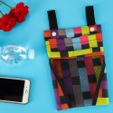 Torba na rower hulajnogę kierownicę telefon sakwa rowerowa kolorowa kratka Torba na rower hulajnogę kierownicę telefon sakwa rowerowa kolorowa kratka