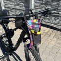 Torba na rower hulajnogę kierownicę telefon sakwa rowerowa kolorowa kratka Torba na rower hulajnogę kierownicę telefon sakwa rowerowa kolorowa kratka