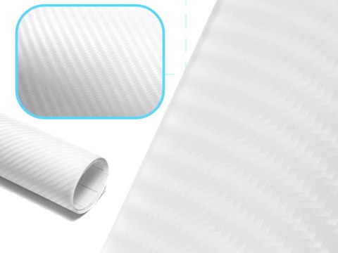 Folia rolka carbon 4D biała 1,52x30m Folia rolka carbon 4D biała 1,52x30m
