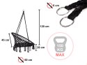 Huśtawka fotel bocianie gniazdo z oparciem czarna 80cm + poduszki 150kg Huśtawka fotel bocianie gniazdo z oparciem czarna 80cm + poduszki 150kg