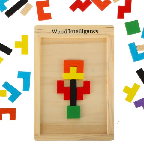 Puzzle drewniane układanka tetris klocki 40el. Puzzle drewniane układanka tetris klocki 40el.