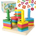 Sorter drewniany układanka zręcznościowa 5 wież Sorter drewniany układanka zręcznościowa 5 wież