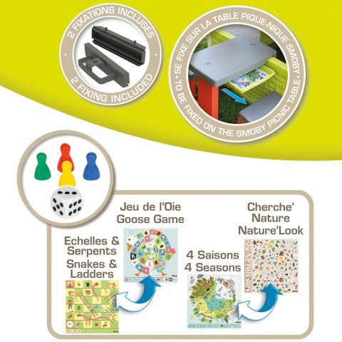 SMOBY Gry Planszowe do Domku Ogrodowego SMOBY Gry Planszowe do Domku Ogrodowego