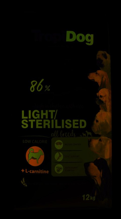 Tropidog Premium Light Sterilised Kurczak Z Ryżem 12kg Tropidog Premium Light Sterilised Kurczak Z Ryżem 12kg