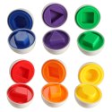 Układanka edukacyjna sorter dopasuj kształty i kolory jajka 6 sztuk Układanka edukacyjna sorter dopasuj kształty i kolory jajka 6 sztuk