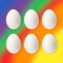 Układanka edukacyjna sorter dopasuj kształty i kolory jajka 6 sztuk Układanka edukacyjna sorter dopasuj kształty i kolory jajka 6 sztuk