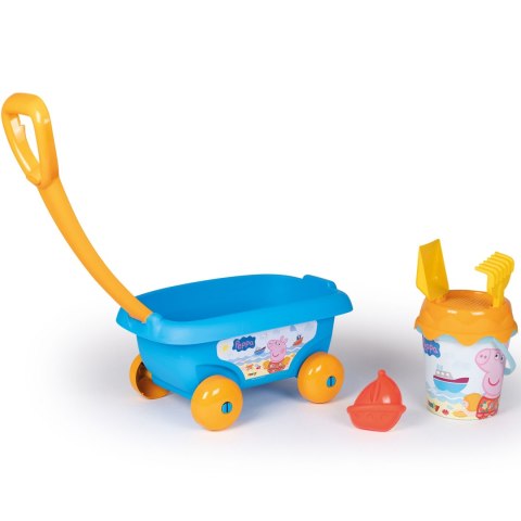 SMOBY Wózek z Wiaderkiem i Akcesoriami do Piasku Świnka Peppa SMOBY Wózek z Wiaderkiem i Akcesoriami do Piasku Świnka Peppa