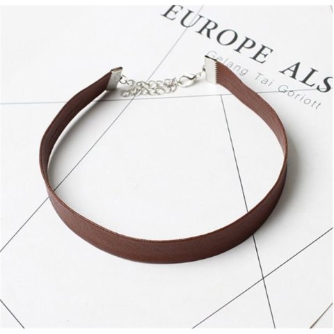 NASZYJNIK CHOKER SKÓRZANY - BRĄZ N480BR NASZYJNIK CHOKER SKÓRZANY - BRĄZ N480BR