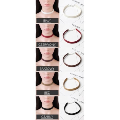 NASZYJNIK CHOKER SKÓRZANY - BRĄZ N480BR NASZYJNIK CHOKER SKÓRZANY - BRĄZ N480BR