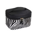 Kosmetyczka rozkładana czarna wzór zebra kuferek KS48 Kosmetyczka rozkładana czarna wzór zebra kuferek KS48