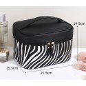 Kosmetyczka rozkładana czarna wzór zebra kuferek KS48 Kosmetyczka rozkładana czarna wzór zebra kuferek KS48