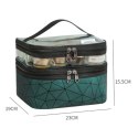 Kosmetyczka rozkładana geometryczna różowa 23x15,5x9cm KS35WZ2 Kosmetyczka rozkładana geometryczna różowa 23x15,5x9cm KS35WZ2