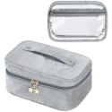 Kosmetyczka rozkładana z wkładem 2w1 kuferek KS97SZ Kosmetyczka rozkładana z wkładem 2w1 kuferek KS97SZ