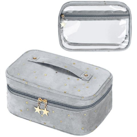 Kosmetyczka rozkładana z wkładem 2w1 kuferek KS97SZ Kosmetyczka rozkładana z wkładem 2w1 kuferek KS97SZ