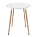 Stół KAMI Okrągły 60cm - biały / naturalne nogi Stół KAMI Okrągły 60cm - biały / naturalne nogi