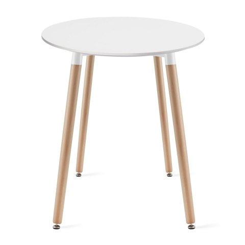 Stół KAMI Okrągły 60cm - biały / naturalne nogi Stół KAMI Okrągły 60cm - biały / naturalne nogi