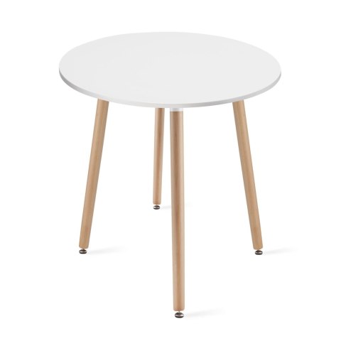 Stół KAMI Okrągły 60cm - biały / naturalne nogi Stół KAMI Okrągły 60cm - biały / naturalne nogi