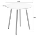 Stół KAMI Okrągły 60cm - biały / naturalne nogi Stół KAMI Okrągły 60cm - biały / naturalne nogi
