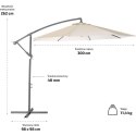 Parasol ogrodowy z wysięgnikiem Biały OGP03 Parasol ogrodowy z wysięgnikiem Biały OGP03