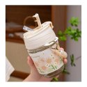 Szklany perłowy kubek bidon z uchwytem Sunshine 350 ML SZK81 Szklany perłowy kubek bidon z uchwytem Sunshine 350 ML SZK81