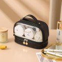 Kosmetyczka organizer na kosmetyki czarna dwupoziomowa 23x13,5x16cm KS115CZ Kosmetyczka organizer na kosmetyki czarna dwupoziomowa 23x13,5x16cm KS115CZ