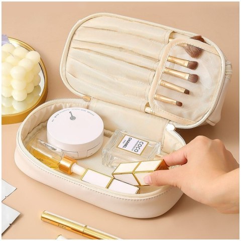Kosmetyczka organizer na kosmetyki czarna dwupoziomowa 23x13,5x16cm KS115CZ Kosmetyczka organizer na kosmetyki czarna dwupoziomowa 23x13,5x16cm KS115CZ