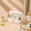 Kosmetyczka organizer na kosmetyki kremowa dwupoziomowa 23x13,5x16cm KS115B Kosmetyczka organizer na kosmetyki kremowa dwupoziomowa 23x13,5x16cm KS115B