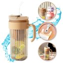 Kubek z ryflowanego szkła na Kawę Herbatę ze słomką, sitkiem i zamknięciem 550 ML CUP12BR Kubek z ryflowanego szkła na Kawę Herbatę ze słomką, sitkiem i zamknięciem 550 ML CUP12BR