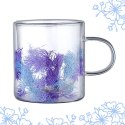 Szklanka termiczna z elementami roślinnymi w środku, fiolet 300 ml 1szt SZK134 Szklanka termiczna z elementami roślinnymi w środku, fiolet 300 ml 1szt SZK134