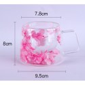 Szklanka termiczna z hortensją w środku róż 180 ml 1szt SZK74 Szklanka termiczna z hortensją w środku róż 180 ml 1szt SZK74