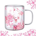 Szklanka termiczna z kwiatami w środku, róż - 200 ml 1szt SZK133 Szklanka termiczna z kwiatami w środku, róż - 200 ml 1szt SZK133
