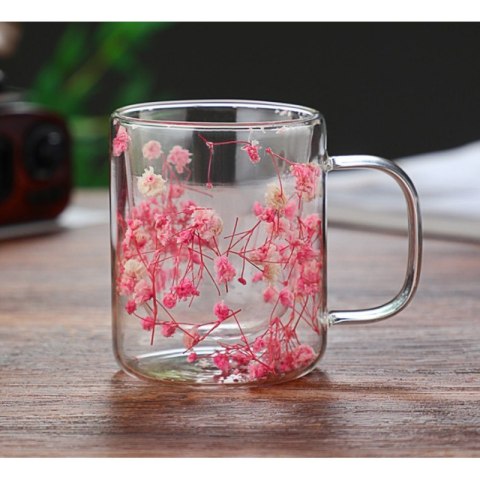 Szklanka termiczna z kwiatami w środku, róż - 200 ml 1szt SZK133 Szklanka termiczna z kwiatami w środku, róż - 200 ml 1szt SZK133