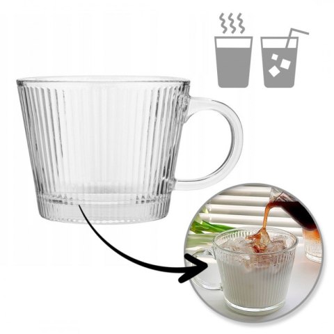 Filiżanka szklanka ryflowana duża 400 ml 1szt SZK156 Filiżanka szklanka ryflowana duża 400 ml 1szt SZK156