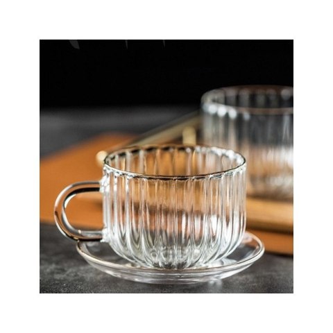 Filiżanka z falowanymi ściankami Ryflowana z uchem 450 ml 1szt SZK83 Filiżanka z falowanymi ściankami Ryflowana z uchem 450 ml 1szt SZK83