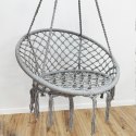 Fotel wiszący bocianie gniazdo hamak BOHO, huśtawka z poduszką Szara KR33SZ Fotel wiszący bocianie gniazdo hamak BOHO, huśtawka z poduszką Szara KR33SZ