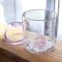 Szklanka termiczna z brokatowtym kwiatkiem w środku 250 ml - SZK143 Szklanka termiczna z brokatowtym kwiatkiem w środku 250 ml - SZK143