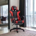 Fotel gamingowy obrotowy z podnóżkiem EC GAMING masażer KO24CZE Fotel gamingowy obrotowy z podnóżkiem EC GAMING masażer KO24CZE