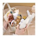 Kosmetyczka organizer na kosmetyki z rączką 17x7x19cm kremowa KS128B Kosmetyczka organizer na kosmetyki z rączką 17x7x19cm kremowa KS128B